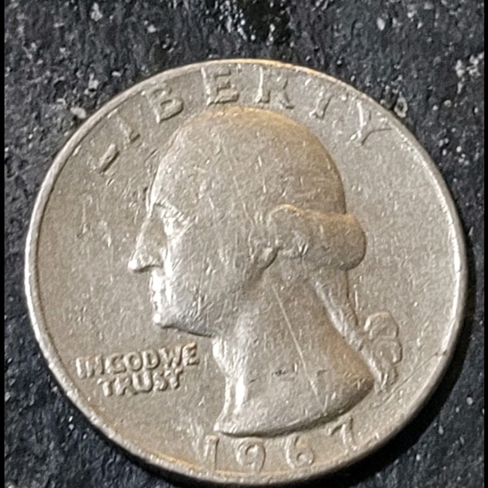 1967 25c Coin RIM ERROR NO MINT MARK